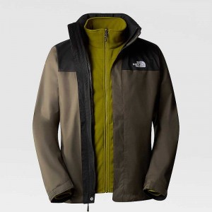 Men's The North Face Evolve II Triclimate® 3 In 1 Jackets Grey Brown Green | NZ-9405217