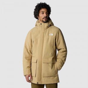 Men's The North Face Katavi Parka Khaki Grey | NZ-5270483