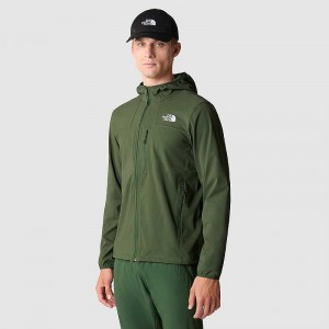 Men's The North Face Nimble Softshell Jackets Deep Green | NZ-4617395