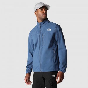 Men's The North Face Nimble Softshell Jackets Blue | NZ-0341925