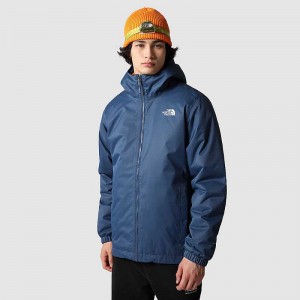 Men's The North Face Quest Rain Jackets Blue Black | NZ-9154708