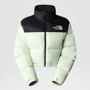 Women's The North Face Nuptse Down Jackets Light Green Cream | NZ-1658402