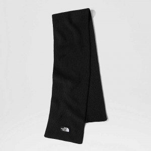 Women's The North Face TNF Logo Box Scarves Black | NZ-8752301